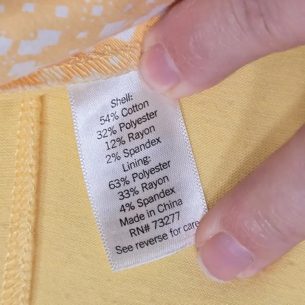 Croft Barrow Yellow White Geometric Mini Skirt Skort Stretch Activewear Women 12 - Picture 7 of 8